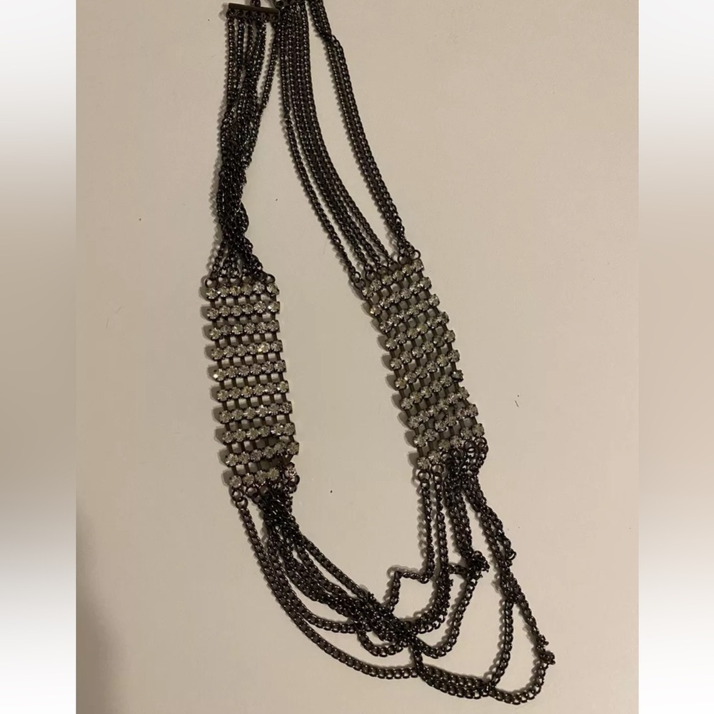 Costume black chain rhinestone necklace